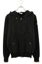 モンクレール MONCLER サイズ:L MAGLIA TRICOT CARDIGAN ナイロン切替ニットジップパーカー(ブラック)【607052】【BS99】【メンズ】【中古】bb379#rinkan*B(4)
