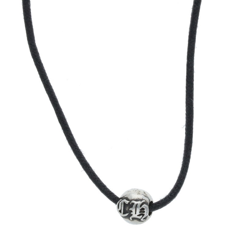 クロムハーツ Chrome Hearts　 CH BEAD CH梅田オープン記念コードネックレス(シルバー×ブラック 総重量..
