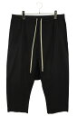 リックオウエンス Rick Owens サイズ:52 RF00M6381-TE ドローストリングサルエルクロップドパンツ(ブラック)【607052】【BS99】【メンズ】【中古】bb328#rinkan*A