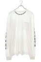 クロムハーツ Chrome Hearts サイズ:XL CH L S 1 袖ネックロゴプリント長袖カットソー(ホワイト)【607052】【GZ11】【メンズ】【中古】bb30#rinkan*A