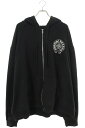 クロムハーツ Chrome Hearts サイズ:XXL SWTSHRT HD ZIP LTD マイアミ限定バックホースシュープリントジップアップパーカー(ブラック×シルバー)【607052】【SJ02】【メンズ】【中古】bb17#rinkan*B