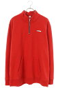 クロムハーツ Chrome Hearts サイズ:XL SAILIN ON 1 2 ZIP ラベル付きトリプルクロスハーフジップスウェット(レッド×シルバー)【...
