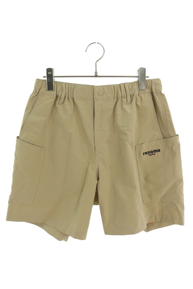 レノマ renoma　サイズ:M STP-1-017 ロゴ刺繍ナイロンカーゴハーフパンツ(ベージュ)【807052】【BS99】【メンズ】【中古】bb78#rinkan*B