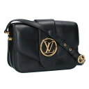 ルイヴィトン LOUISVUITTON M55948 PONT9 LVポンヌフ スムースレザー ノワールショルダーバッグ(ブラック×ゴールド)【607052】...
