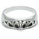 クロムハーツ Chrome Hearts サイズ:24号 HALF CLSC FLRL CRS シルバーリング(シルバー 8.41g)【117052】【OS06】【小物】【中古】bb410#rinkan*B