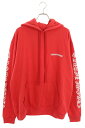 クロムハーツ Chrome Hearts サイズ:L SWTSHRT PLV バックスクロールラベルプリントプルオーバーパーカー(レッド)【807052】【GZ11】【メンズ】【中古】bb406#rinkan*A