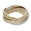 カルティエ Cartier サイズ:52/12号 トリニティ K18YG PG WGダイヤリング(イエローゴールド×ピンクゴールド×ホワイトゴールド 11.33g)【017052】【SS13】【小物】【中古】bb310#rinkan*B
