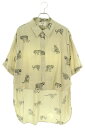 セリーヌ CELINE サイズ:38 2C708362Q フィーラインプリントテイルコート半袖シャツ(ベージュ)【017052】【OM10】【メンズ】【中古】b...