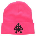 クロムハーツ Chrome Hearts サイズ:ONE SIZE WOOL WATCH CAP ウールワッチキャップ セメタリークロス刺繍アクリルビーニー(ピンク)【907052】【GZ11】【小物】【中古】bb328#rinkan*B