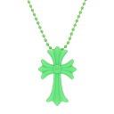 クロムハーツ Chrome Hearts FNO RUBBER CH CRS SML ラバースモールCHクロス FNO限定シリコンネックレス(グリーン 総重量...