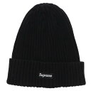 シュプリーム SUPREME Overdyed Beanie スモールボックスロゴリブビーニー(ブラック)【317052】【BS99】【小物】【中古】bb423#rinkan*B