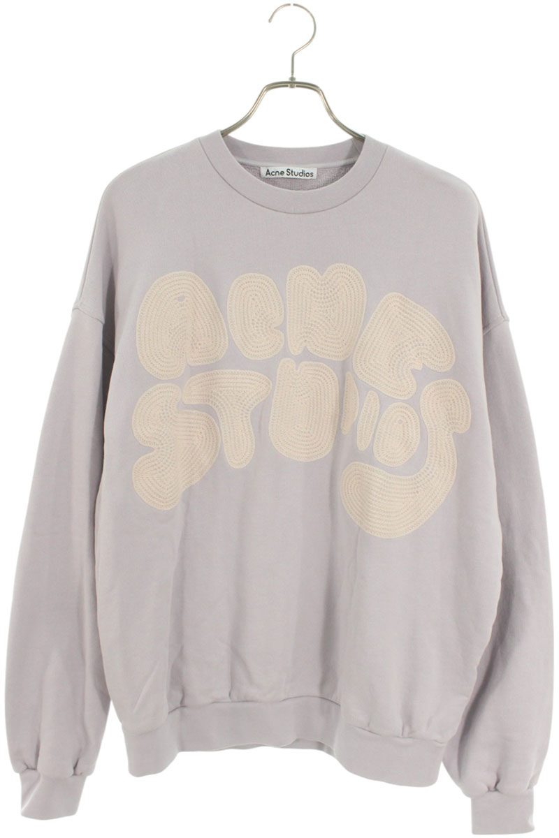 アクネストゥディオズ ACNE STUDIOS サイズ:XXS FN-MN-SWEA000311 刺繍バブルロゴクルーネックスウェット(パープル)【117052】【SB01】【メンズ】【中古】bb459#rinkan*B