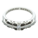 クロムハーツ Chrome Hearts サイズ:14号 BABY CLSC P D ベイビークラシックフローラルクロス PAVEダイヤ シルバーリング(シルバー×クリア 5.39g)【417052】【OS06】【小物】【中古】bb359#rinkan*B