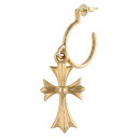 クロムハーツ Chrome Hearts 22K TINY CH CROSS 22KタイニーCHクロス ゴールドピアス(イエローゴールド 9.27g)【117052】【SJ02】【小物】【中古】bb134#rinkan*S