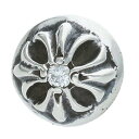 クロムハーツ Chrome Hearts STUD CRSBLL DIA クロスボールスタッド 1ダイヤ シルバーピアス(シルバー×クリア 1.3g)【517052】【GZ11】【小物】【中古】bb448#rinkan*B