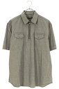 クロムハーツ Chrome Hearts サイズ:L ダガージップチェック半袖シャツ(グレー×シルバー)【417052】【SJ02】【メンズ】【中古】bb17#rinkan*B