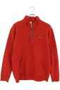 クロムハーツ Chrome Hearts サイズ:M SAILIN ON 1 2 ZIP ラベル付きトリプルクロスハーフジップスウェット(レッド×ホワイト)【417052】【SJ02】【メンズ】【中古】bb339#rinkan*B