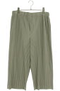イッセイミヤケプリーツプリーズ ISSEY MIYAKE PLEATS PLEASE サイズ:3 HP01JF122 プリーツワイドロングパンツ(グレー)【617052】【FK04】【メンズ】【中古】bb51#rinkan*A