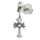 クロムハーツ Chrome Hearts DRP STCK CH CRS スタックCHクロスドロップ シルバーピアス(シルバー 1.81g)【127052】【NO05】【小物】【中古】bb33#rinkan*B