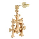クロムハーツ Chrome Hearts 22K 3 CH CROSS DROP トリプルCHクロス ゴールドピアス(イエローゴールド 4.63g)【417052】【GZ11】【小物】【中古】bb437#rinkan*S