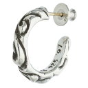 クロムハーツ Chrome Hearts HOOP SCROOL 1 スクロールフープ シルバーピアス(シルバー 4.17g)【027052】【GZ11】【小物】【中古】bb76#rinkan*B