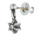 クロムハーツ Chrome Hearts TNY STR 1DIA タイニースタードロップ1ダイヤ 1ダイヤ シルバーピアス(シルバー×クリア 1.33g)【227052】【OM10】【小物】【中古】bb422#rinkan*B
