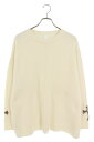 クロムハーツ Chrome Hearts サイズ:L OVERCAST CREW ハラコクロスパッチクルーネックカシミアニット(オフホワイト)【517052】【SJ02】【メンズ】【中古】bb17#rinkan*S