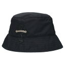 クロムハーツ Chrome Hearts サイズ:M HAT U CHUM FBRC クロスパッチ付ナイロンバケットハット(ブラック×シルバー)【517052】【SS07】【小物】【中古】bb134#rinkan*A