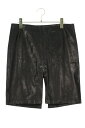 クロムハーツ Chrome Hearts サイズ:30インチ クロスパッチ付きレザースカート(ブラック×シルバー)【617052】【SJ02】【レディース】【中古】bb412#rinkan*C