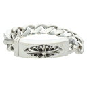 クロムハーツ Chrome Hearts サイズ:11LINK ID FLORAL CRS フローラルクロスIDクラシック シルバーブレスレット(シルバー 106.51g)【127052】【NO05】【小物】【中古】bb317#rinkan*B