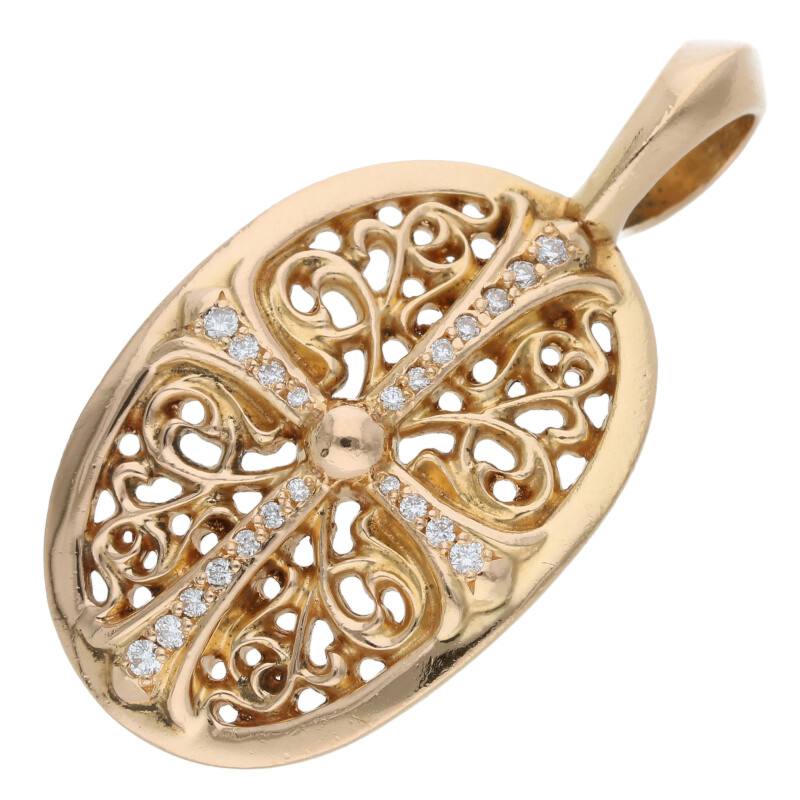 22k ゴールドクロス　メダル　オーバルネックレス CHROME HEARTS クロムハーツ クラシックオーバル 22Kゴールド