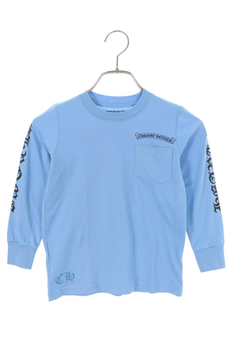 クロムハーツ Chrome Hearts サイズ:4T KIDS袖英字プリント長袖カットソー(ブルー)【029052】【BS99】【メンズ】【レディース】【中古...