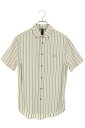 クロムハーツ Chrome Hearts サイズ:M クロスボールボタンボタンダウン半袖シャツ(ホワイト×シルバー)【108052】【SJ02】【メンズ】【中古】bb17#rinkan*B