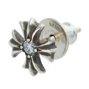 クロムハーツ Chrome Hearts No2 CH PLS DIA CHプラススタッド 1ダイヤ シルバーピアス(シルバー×クリア 0.64g)【037052】【NO05】【小物】【中古】bb92#rinkan*B