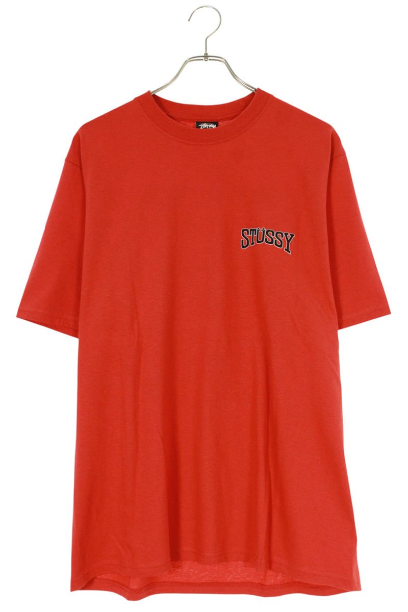 ステューシー STUSSY サイズ:M 25SS TOUGH TREAD タイヤプリントTシャツ(レッド)【108052】【BS99】【メンズ】【中古】bb428#rinkan*S