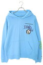 クロムハーツ Chrome Hearts サイズ:L PPO BRAIN NEW HD PLVR MATTY BOYブレインニュープリントプルオーバーパーカー(ライトブルー)【527052】【SJ02】【メンズ】【中古】bb420#rinkan*B