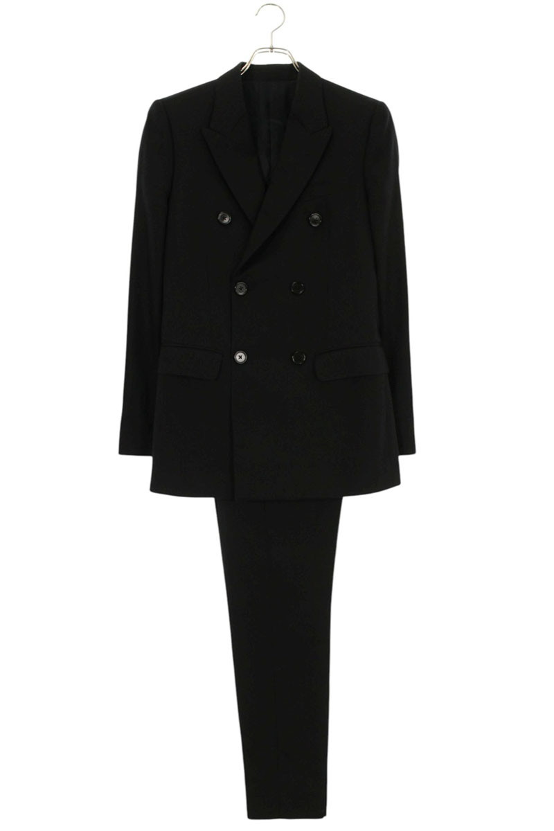 セリーヌ CELINE サイズ:44 2V092650D 2P085650D ウールギャバジンクラシックダブルセットアップ(ブラック)【927052】【SS13】【メンズ】【中古】bb409#rinkan*D