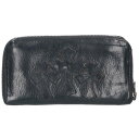 クロムハーツ Chrome Hearts REC F ZIP 3クロスラウンドジップレザーウォレット財布(ブラック×シルバー)【627052】【GZ11】【小物】【中古】bb334#rinkan*B