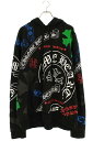 クロムハーツ Chrome Hearts サイズ:L STENCIL HOODIE ステンシルプリントプルオーバーパーカー(ブラック×マルチ)【827052】【OS06】【メンズ】【中古】bb440#rinkan*B