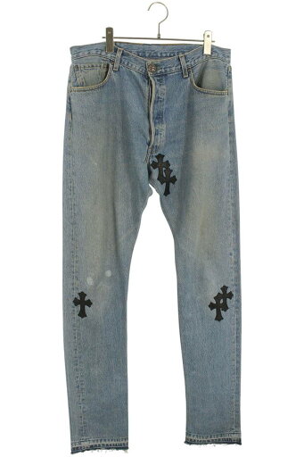 クロムハーツ Chrome Hearts ×ギャラリーデプト GALLERY DEPT サイズ:33インチ クロスパッチ付きカットオフデニムパンツ(インディゴ×ブラック)【827052】【SJ02】【メンズ】【中古】bb396#rinkan*B クロムハーツ Chrome Hearts ×ギャラリーデプト GALLERY DEPT サイズ:33インチ クロスパッチ付きカットオフデニムパンツ(インディゴ×ブラック)【827052】【SJ02】【メンズ】【中古】bb396#rinkan*B