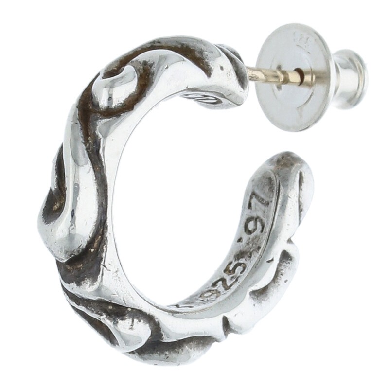クロムハーツ Chrome Hearts HOOP SCROOL 1 スクロールフープ シルバーピアス(シルバー 3.91g)【208052】【FK04】【小...