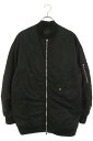 クロムハーツ Chrome Hearts サイズ:M クロスボタンナイロンロングブルゾン(ブラック×シルバー)【037052】【SS07】【メンズ】【中古】bb134#rinkan*B