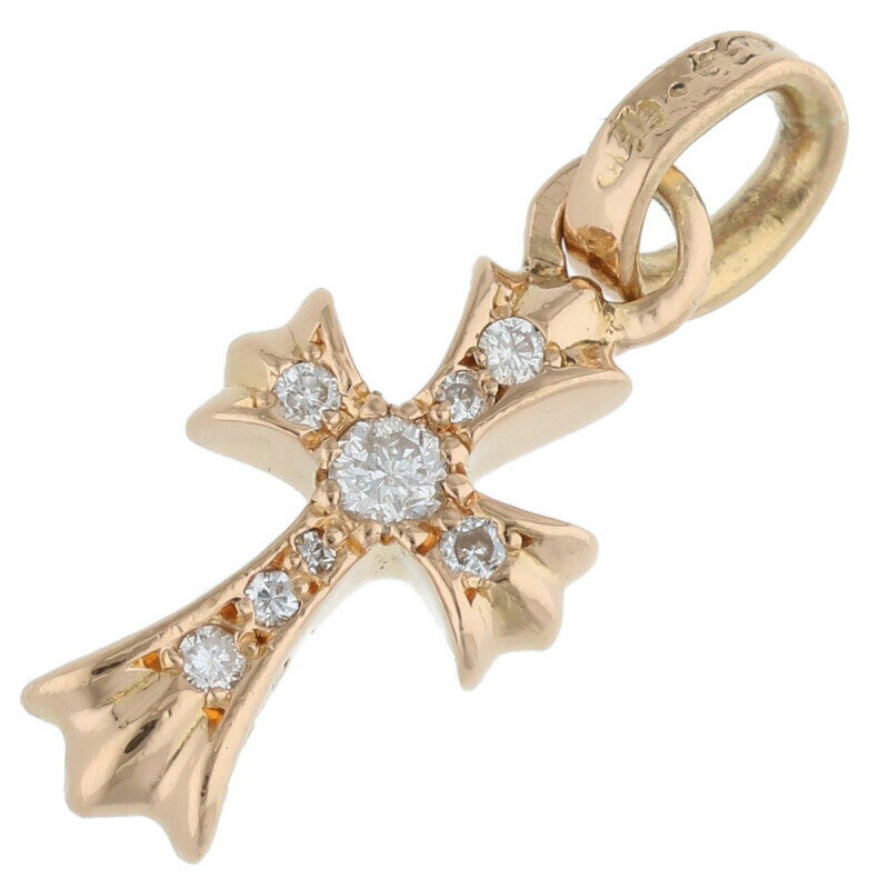 クロムハーツ Chrome Hearts　 22K CRS BBYFAT P DMND A ベイビーファット PAVEダイヤ チャーム ゴールドネックレストップ(イエローゴールド×クリア 3.41g)【019052】【OS06】【小物】【中古】bb346#rinkan*B(4)