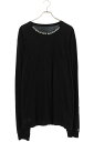 クロムハーツ Chrome Hearts サイズ:XL CH L S 1 ネックロゴプリント長袖カットソー(ブラック×ホワイト)【308052】【SS07】【メンズ】【中古】bb460#rinkan*D