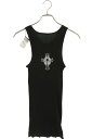 クロムハーツ Chrome Hearts サイズ:S バッククロスプリントタンクトップ(ブラック)【108052】【SS13】【レディース】【中古】bb415#rinkan*A