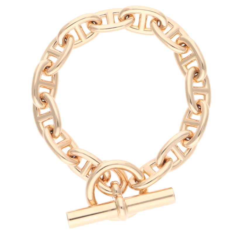 エルメス HERMES　サイズ:14LINK Chaine d'Ancre MM K18PGシェーヌダンクルMMブレスレット(ピンクゴールド 75.17g)【308052】【SS13】【小物】【中古】bb132#rinkan*S