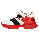 クリスチャンルブタン Christian Louboutin サイズ:44 RED RUNNER スタッズ装飾ファブリック切り替えスニーカー(ホワイト×レッド×ブラック)【608052】【BS99】【メンズ】【小物】【中古】bb205#rinkan*B