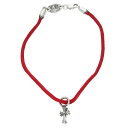 クロムハーツ Chrome Hearts KZ ケーゼット CHクロススタック シルクブレスレット(レッド×シルバー 総重量3.13g)【218052】【OS06】【小物】【中古】bb209#rinkan*B