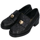シャネル CHANEL サイズ:36C G39697 ココマーク ハートターンロック ローファーシューズ(ブラック)【018052】【BS99】【レディース】【小物】【中古】bb87#rinkan*B