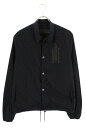 クロムハーツ Chrome Hearts サイズ:M RIGGINS FBRC 英字プリントナイロンコーチジャケットブルゾン(ブラック×シルバー)【808052】【SJ02】【メンズ】【中古】bb396#rinkan*B